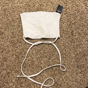 Hollister white tube top with wraparound strings